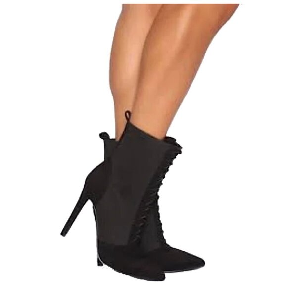 💜🤑 🆕 FASHION NOVA I tried suede ankle booties size 7 - Picture 1 of 4